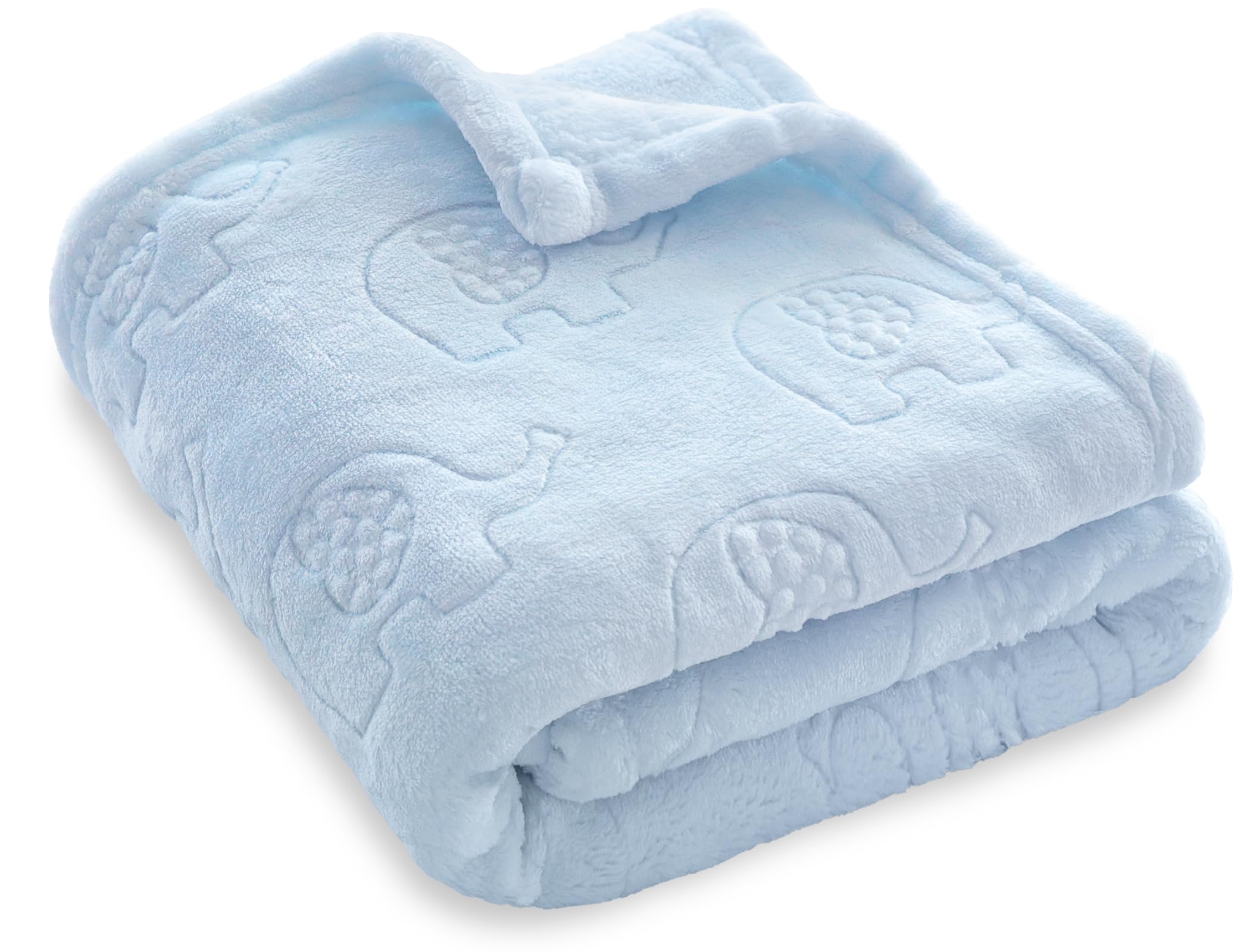 BORITAR fleece baby blanket with a 3D elephant design for cozy naps