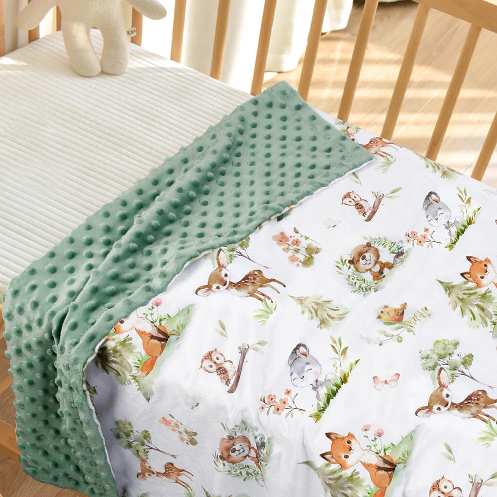 BORITAR woodland animal design blanket adds charm to a nursery