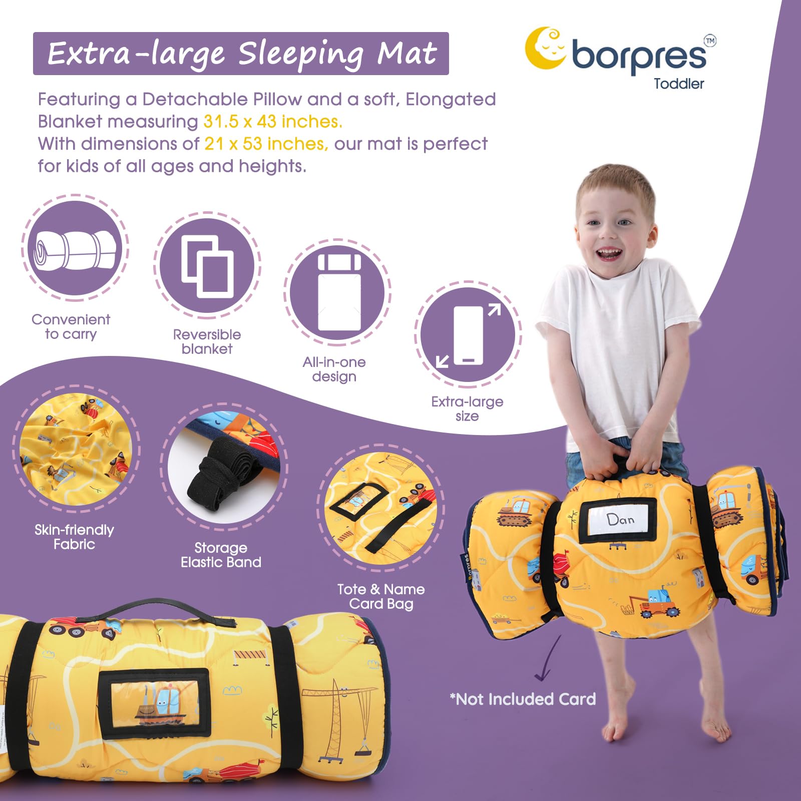 BORPRES nap mat uses breathable materials for skin-friendly comfort
