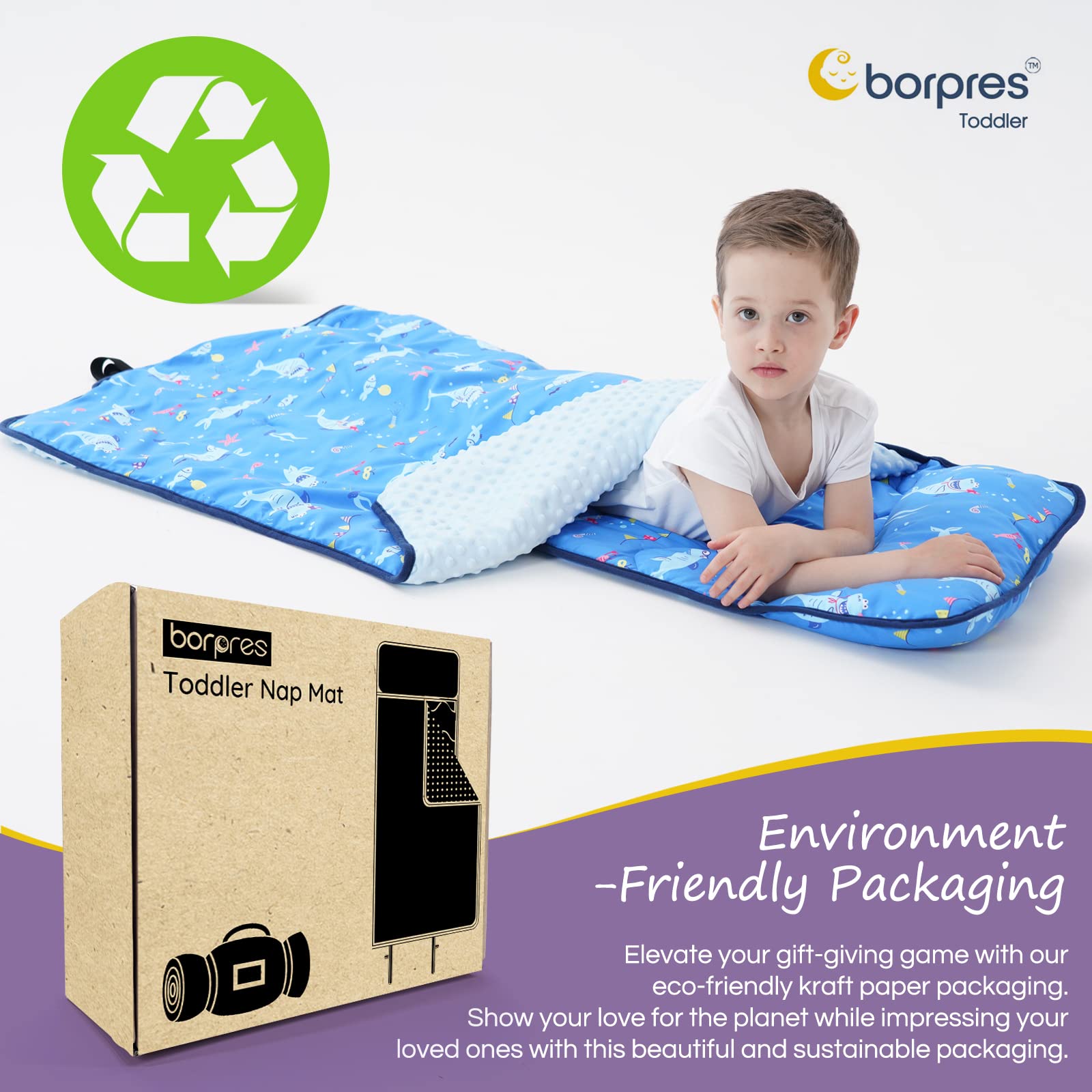 BORPRES Shark Nap Mat classroom-ready setup for play and rest.