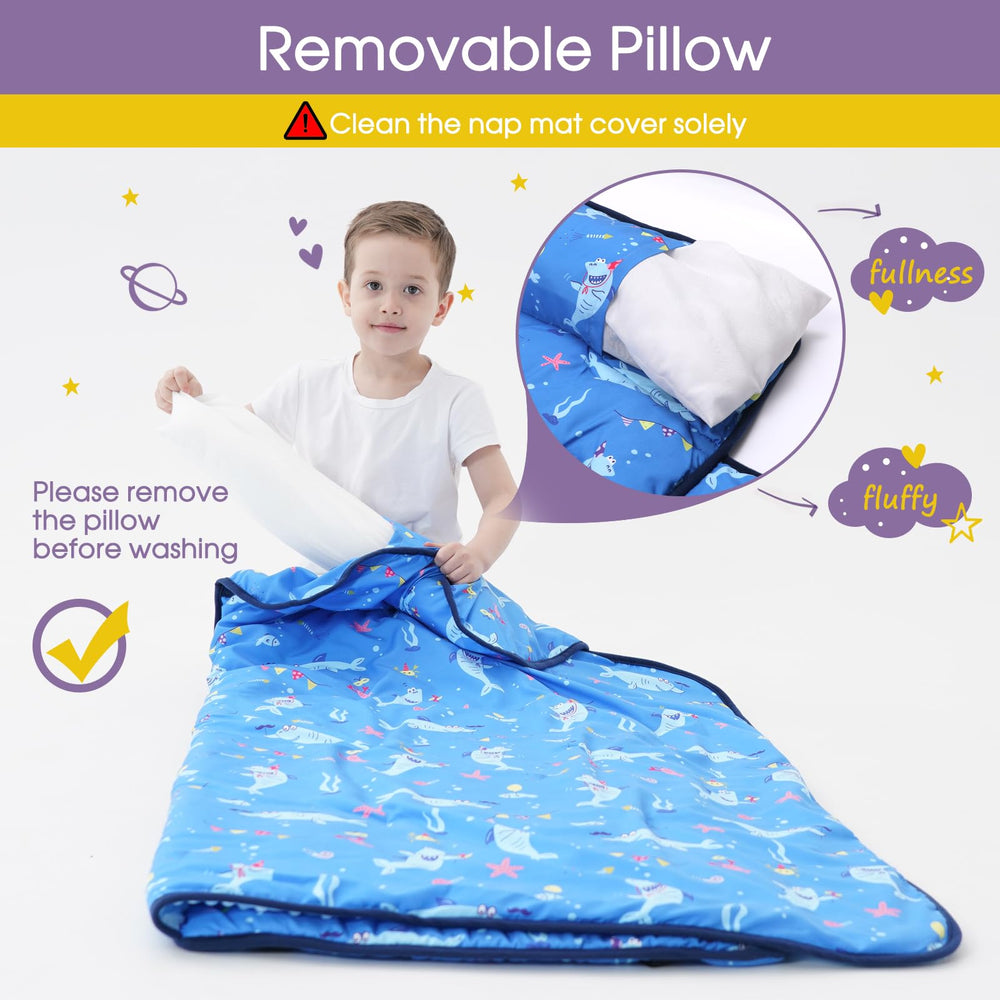 BORPRES Shark Nap Mat thick padding for extra cozy rest.