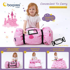 BORPRES plush minky fleece nap mat offers cozy comfort.