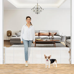 Borthmiu 24-inch tall retractable gate extends to fit wide openings, ideal for pets.