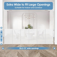 Borthmiu 75-inch gate in doorway view showing extra-wide opening