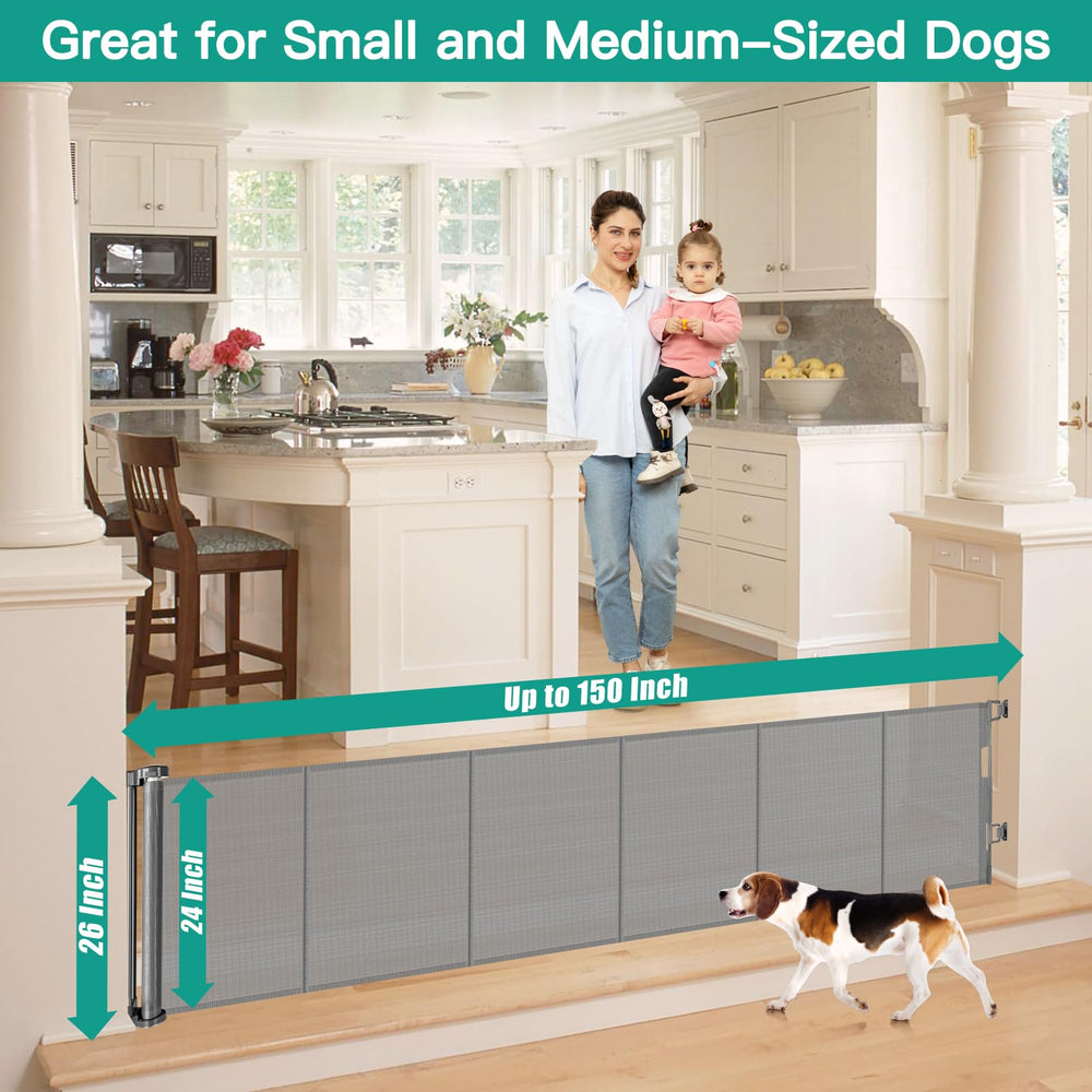 Borthmiu gray gate extended to 150 inches for wide openings