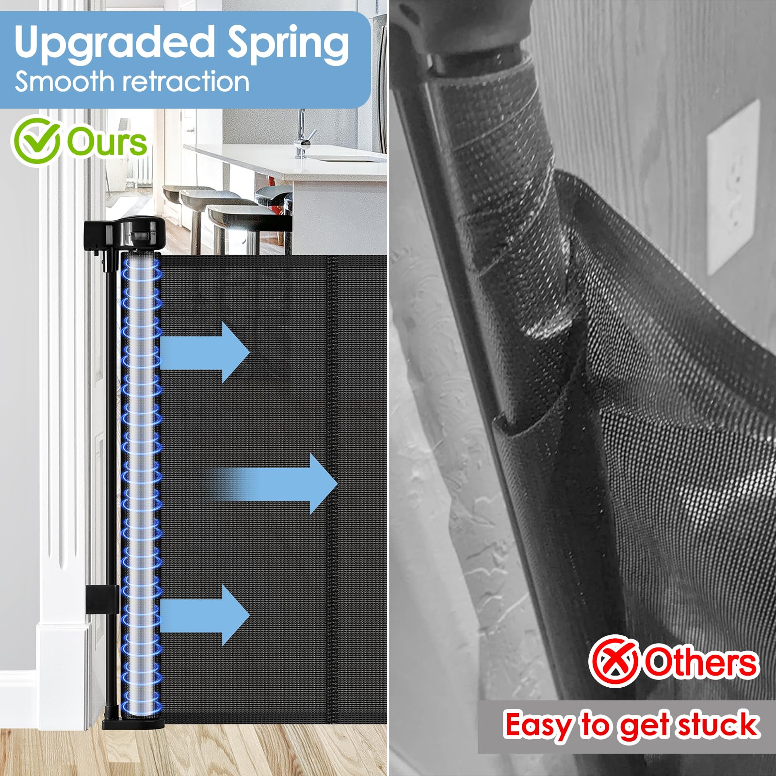 Borthmiu no bottom bars reduce tripping risk in busy homes.