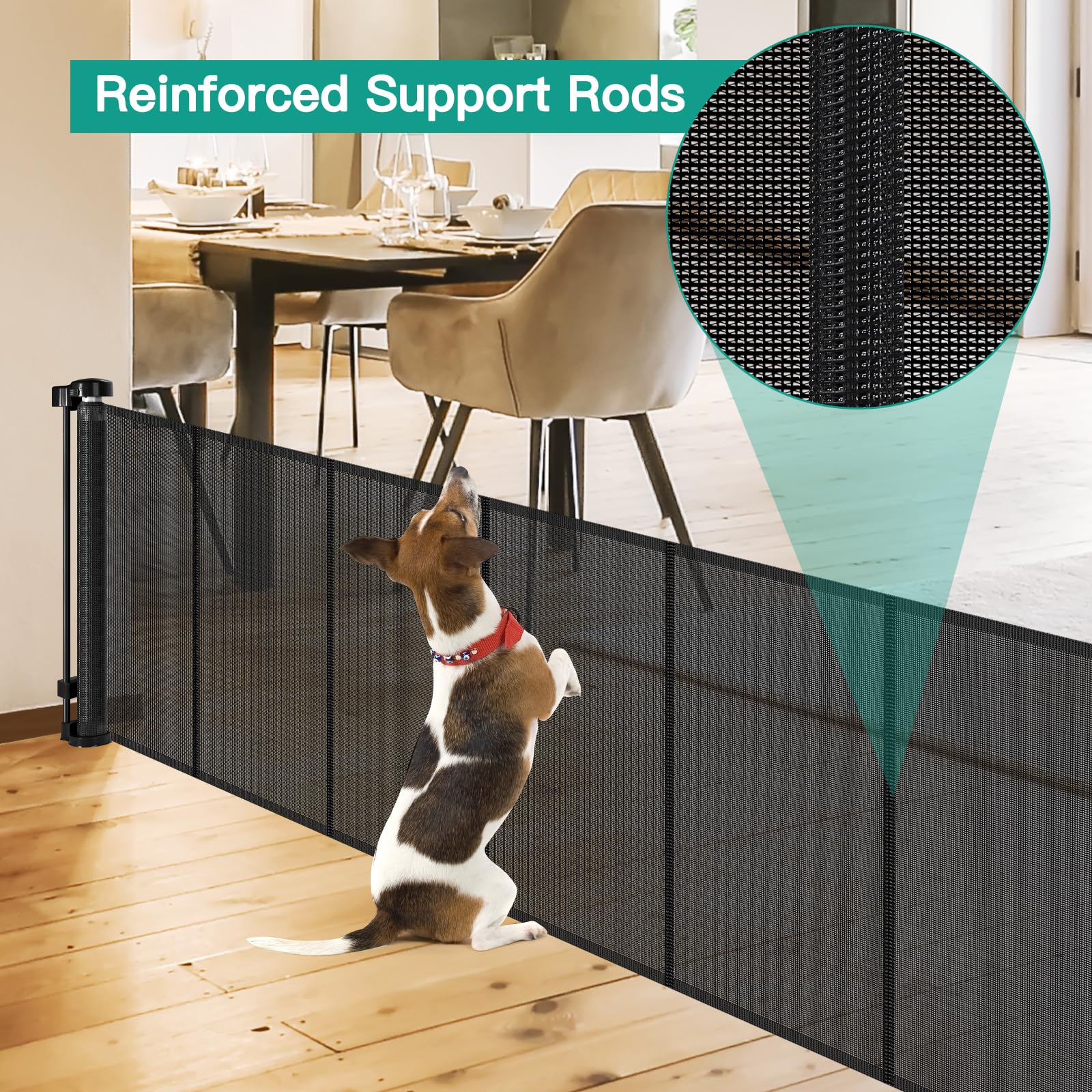 Borthmiu no-bottom-rails design reduces tripping hazards when passing through.