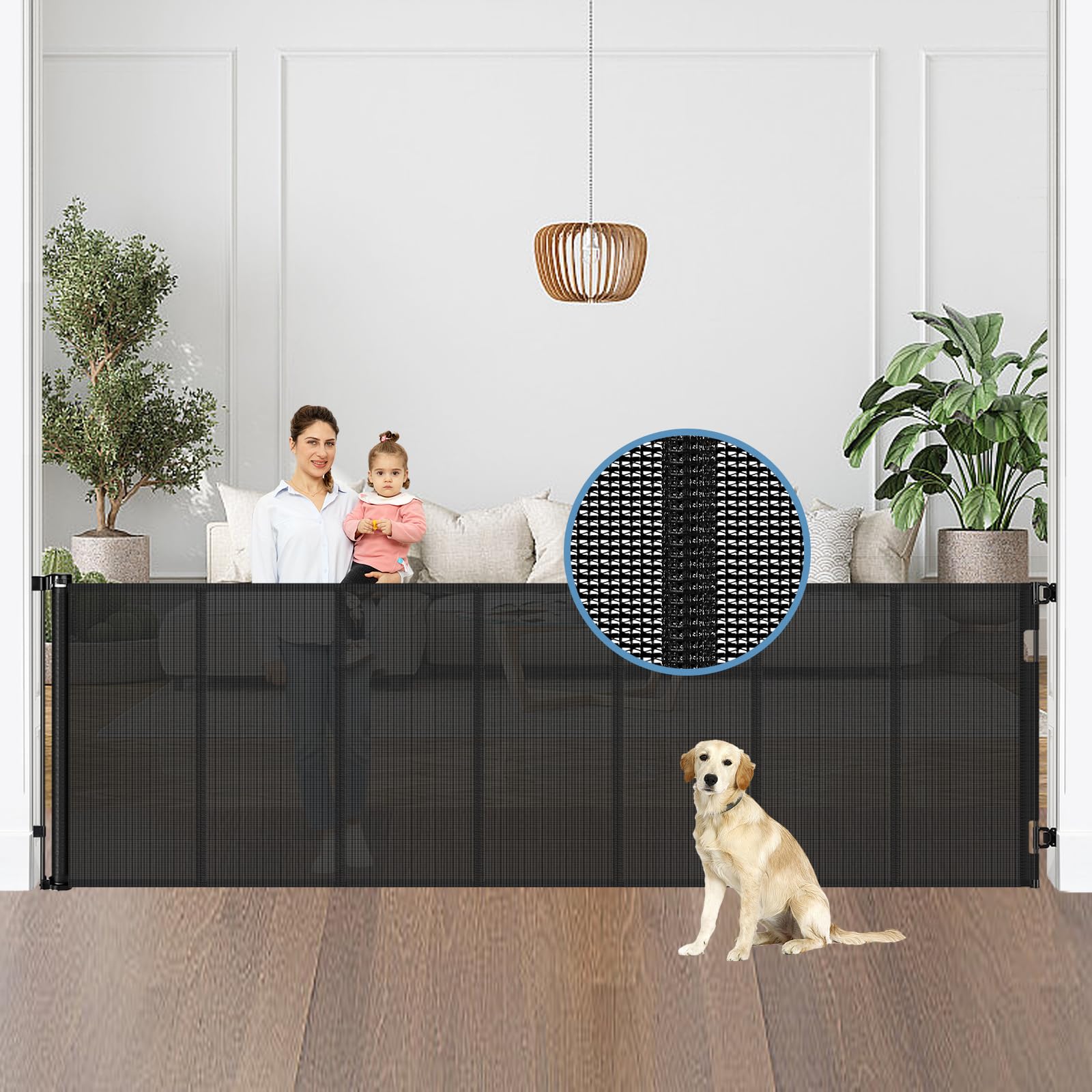 Borthmiu reinforced 100-inch wide gate with rods for added security.