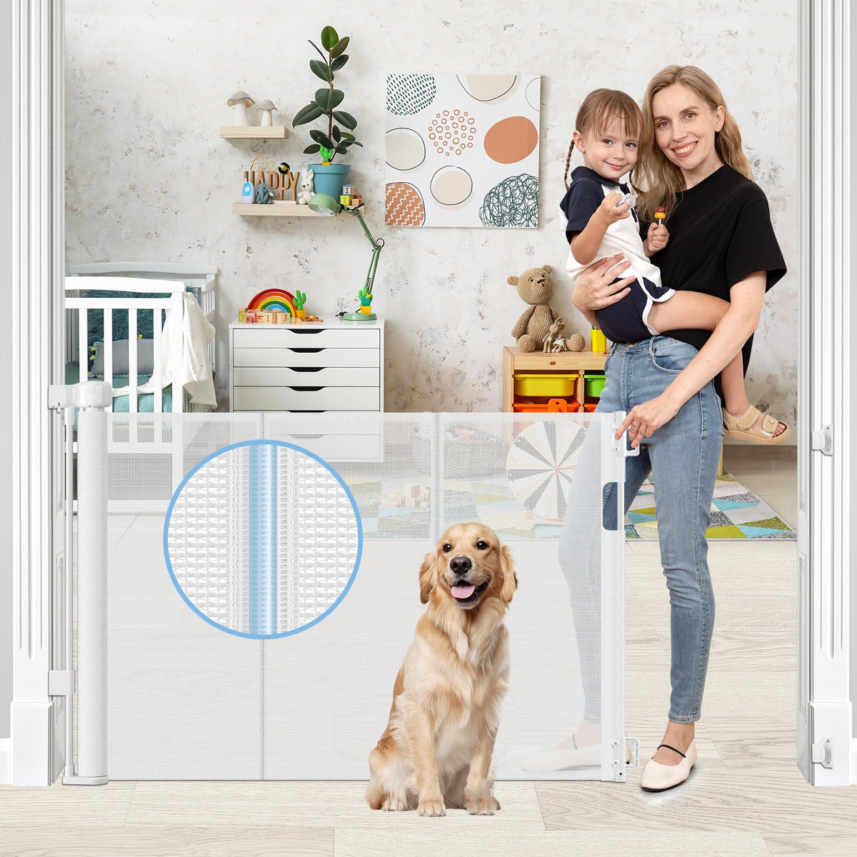 Borthmiu reinforced gate at 55 inches wide provides versatile safety for homes