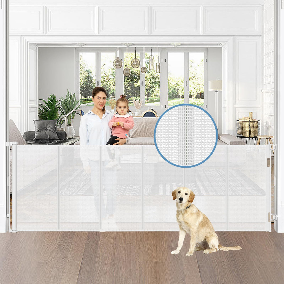 Borthmiu reinforced-rods mesh top close-up for stable wide gate