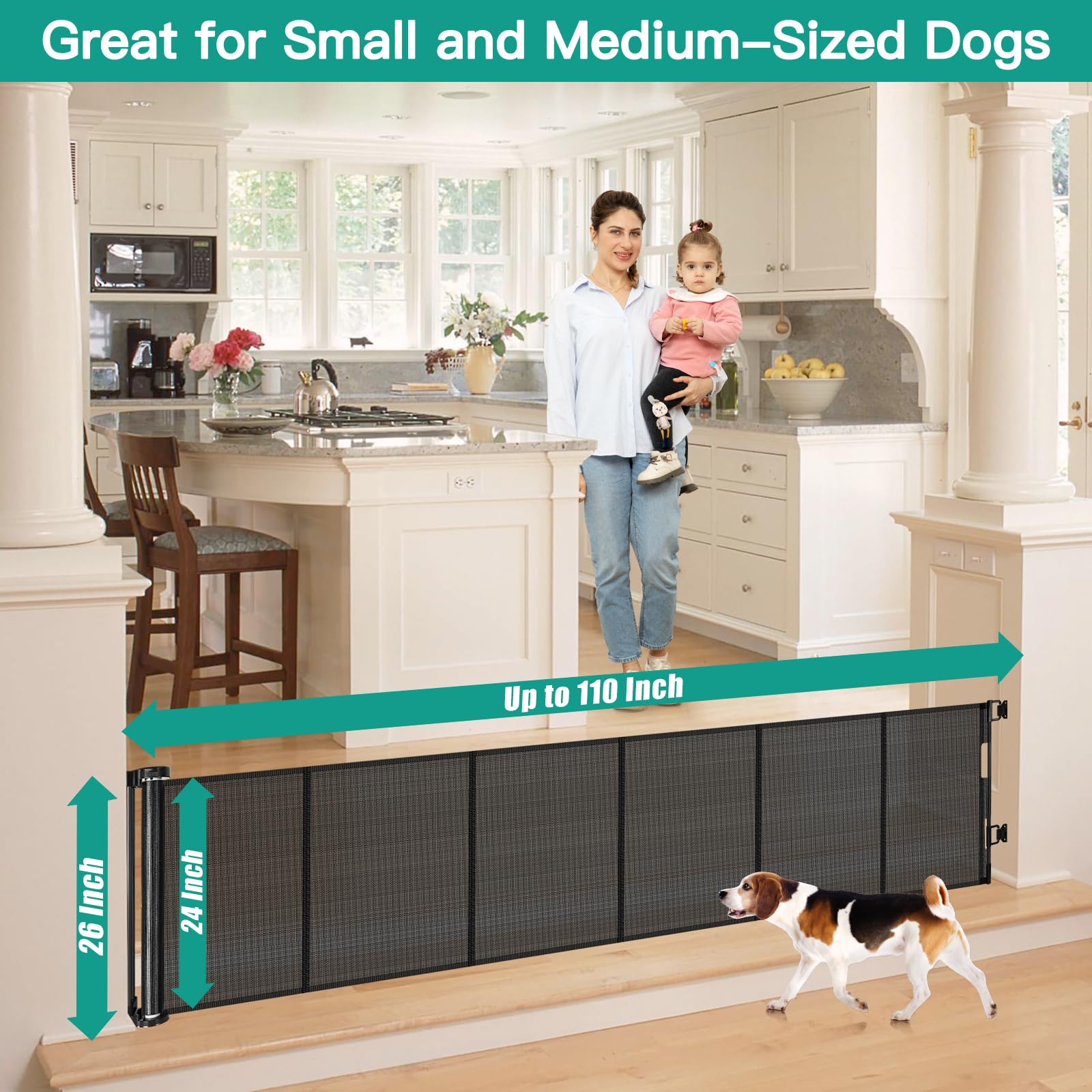 Borthmiu retractable mesh with no bottom rail for easier passage