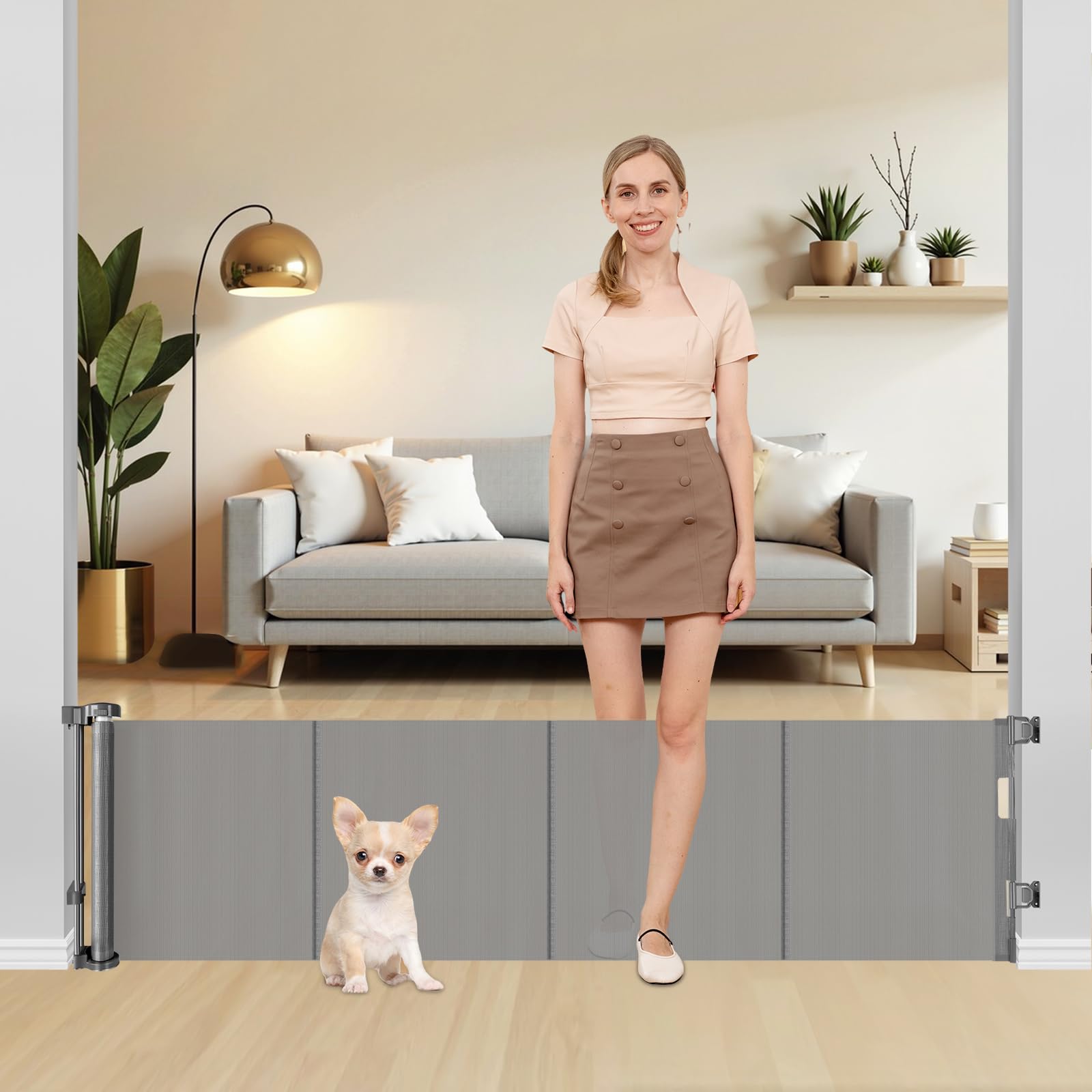 Borthmiu short dog gate 20in tall, easy step over for small pets