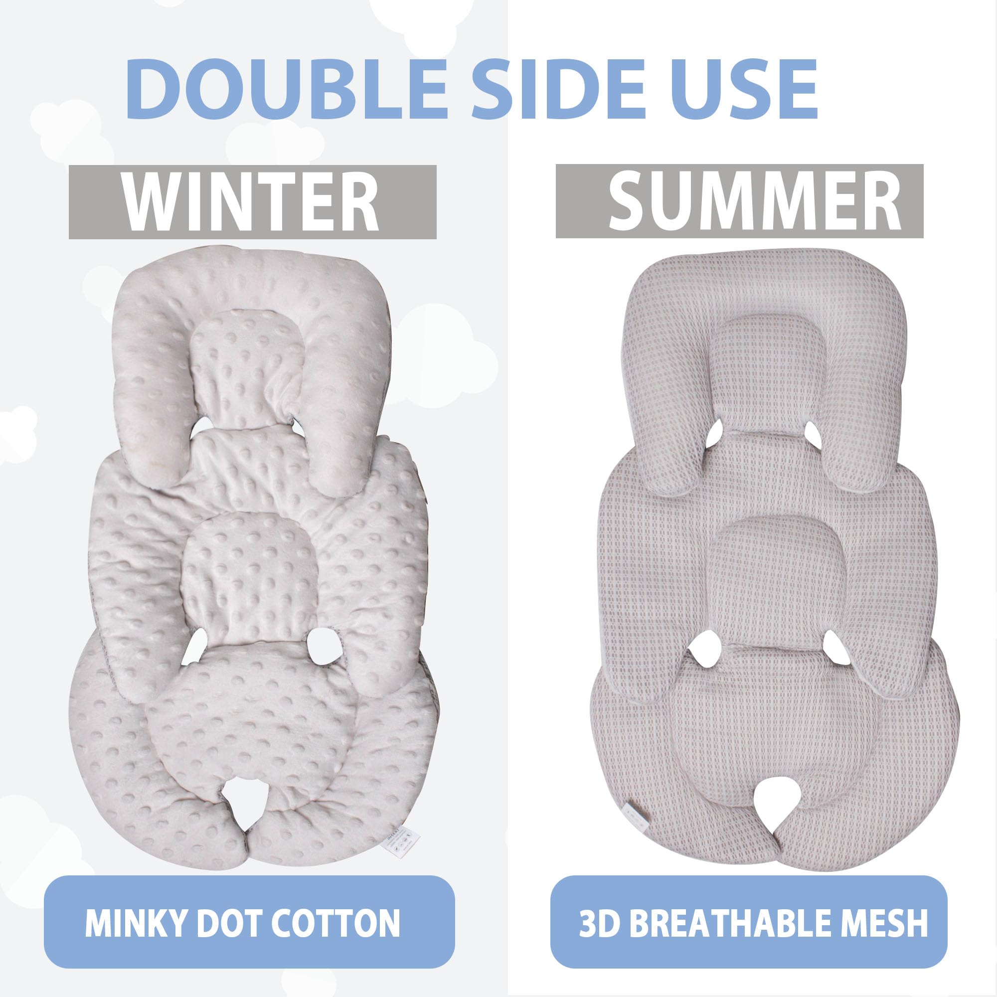 Boryokun 2-in-1 reversible insert showcases two sides for seasonal comfort.