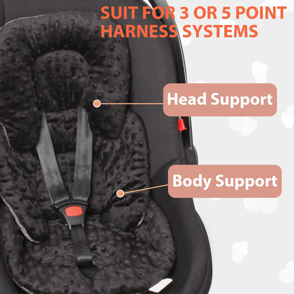 Boryokun universal fit insert works with most car seats, strollers, and swings.