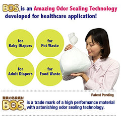 BOS bags shown for ostomy waste with secure sealing and sanitary disposal.
