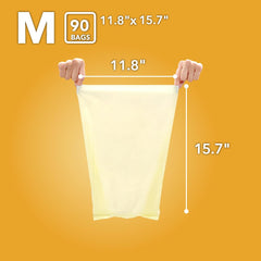 BOS disposable bags medium open packaging showing easy access and clean disposal