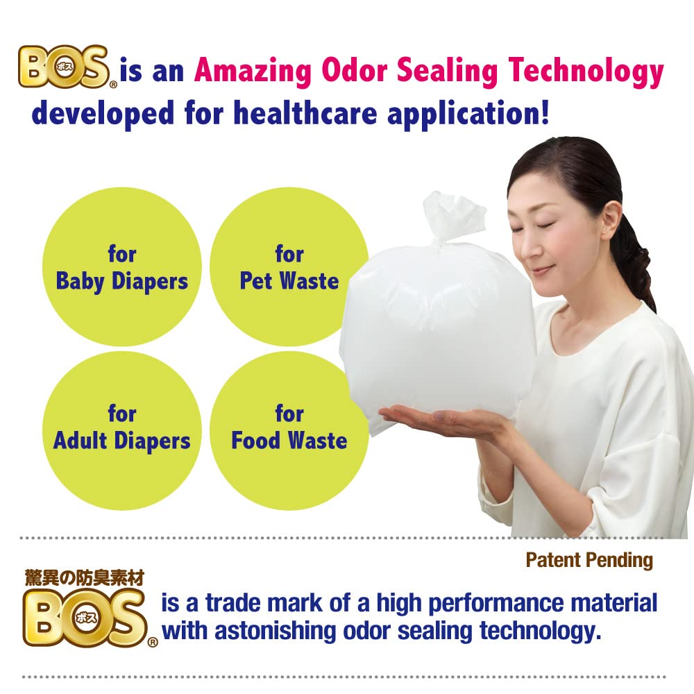 BOS bags being tied to seal in foul odors safely.