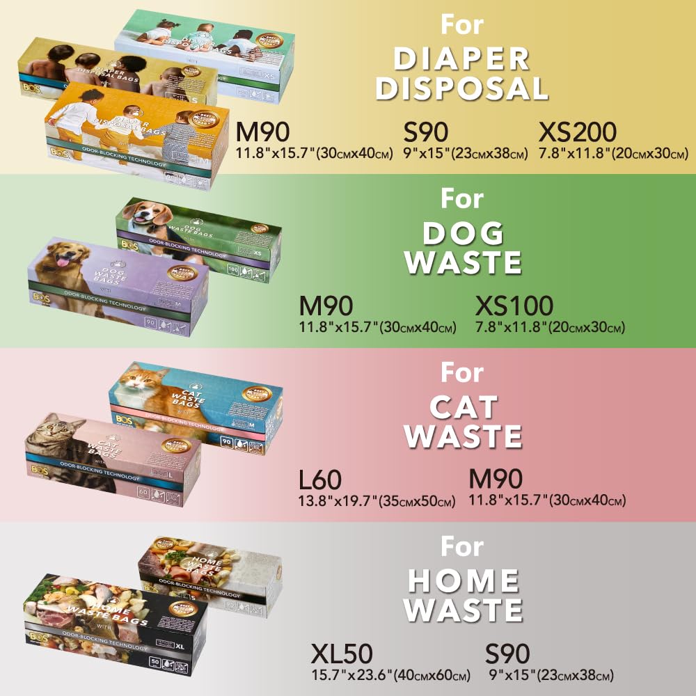 BOS cream-yellow bags suitable for single-use and smelly waste containment