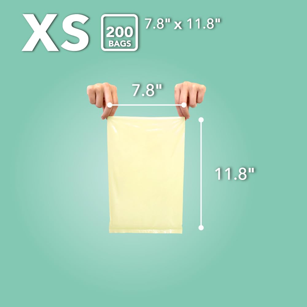 Cream-yellow opaque BOS bags protect privacy of diaper waste