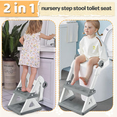 BOSEDSANG 2-in-1 design combines seat and step stool for potty training.