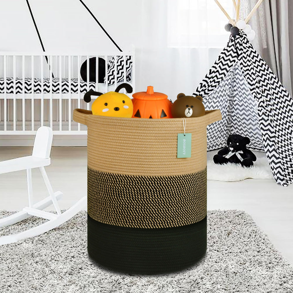 Bosroty baby clothes basket keeps daily essentials neatly within reach.