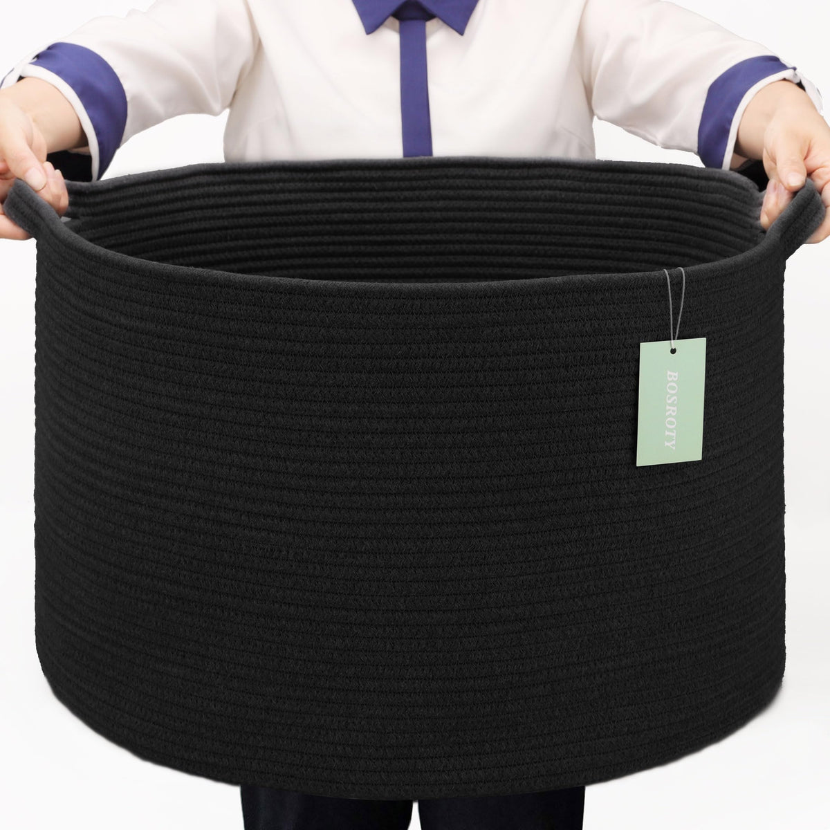 BOSROTY basket 22x14 side view, spacious storage for toys and towels.