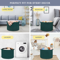 BOSROTY blanket basket unfolded highlights versatile storage in a modern home.