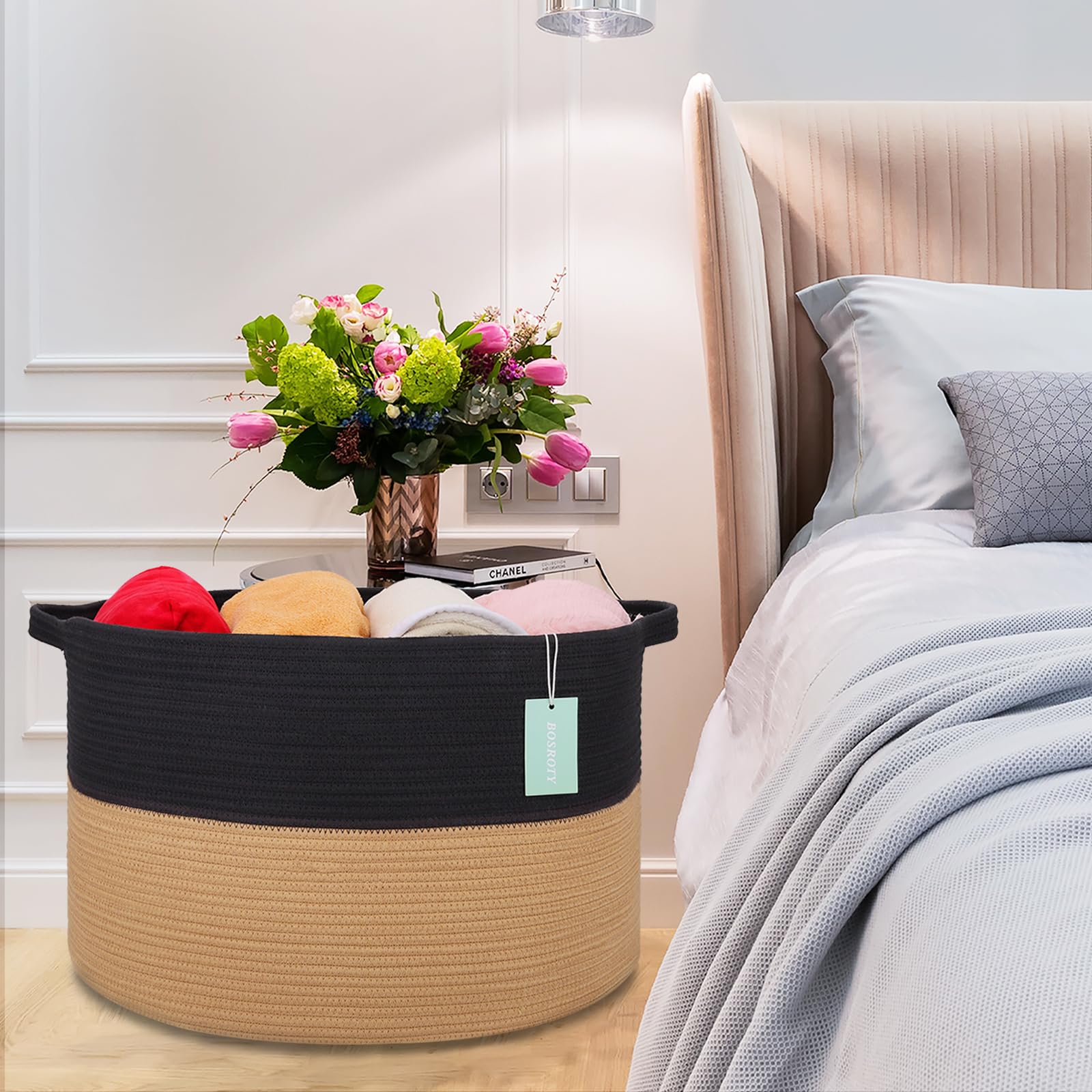 BOSROTY decorative storage basket adds home charm and organization.