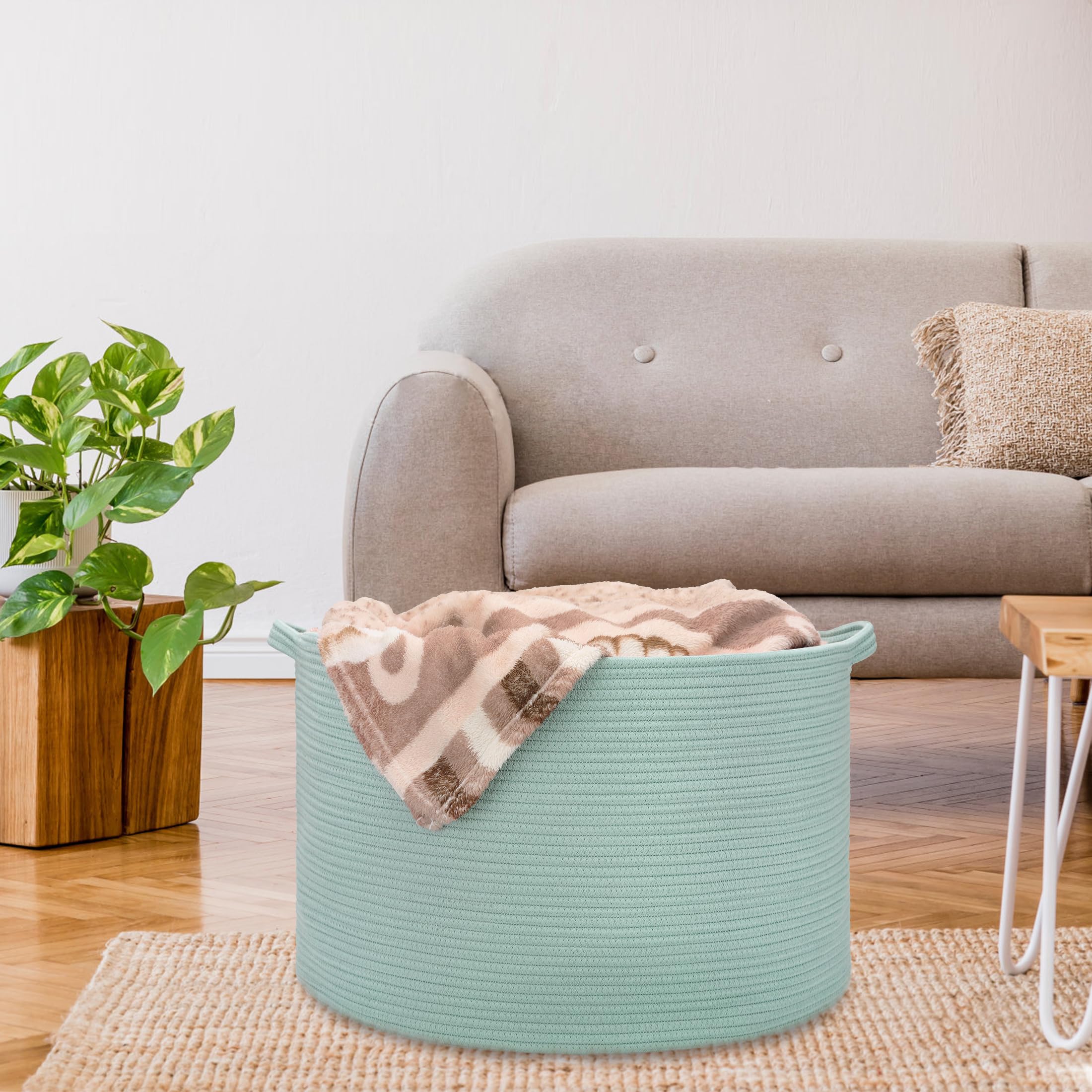 BOSROTY extra large basket with reinforced double stitched handles