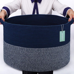 Bosroty extra large blanket basket 87l, ideal for toy and blanket storage.