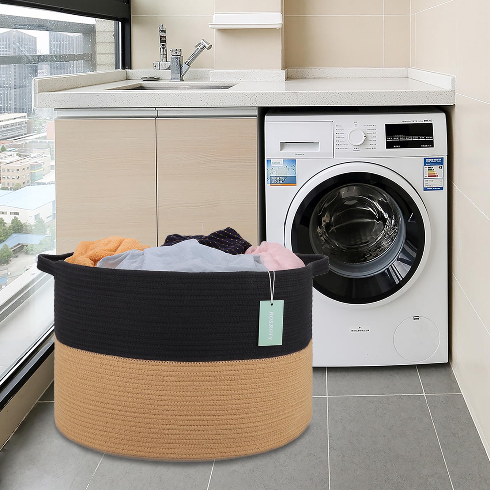 BOSROTY foldable large basket saves space when not in use.