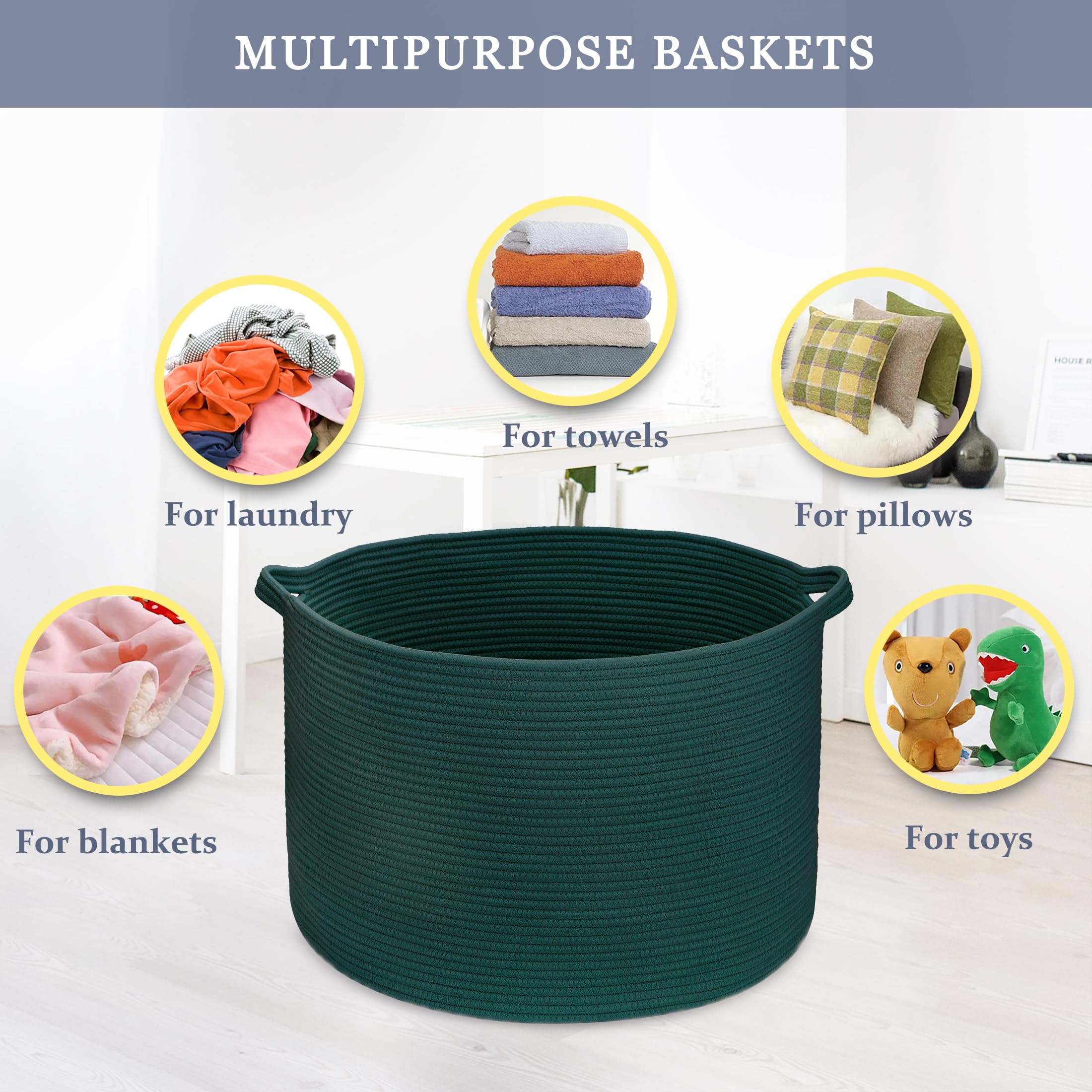 BOSROTY large basket folds flat when not in use for compact storage.