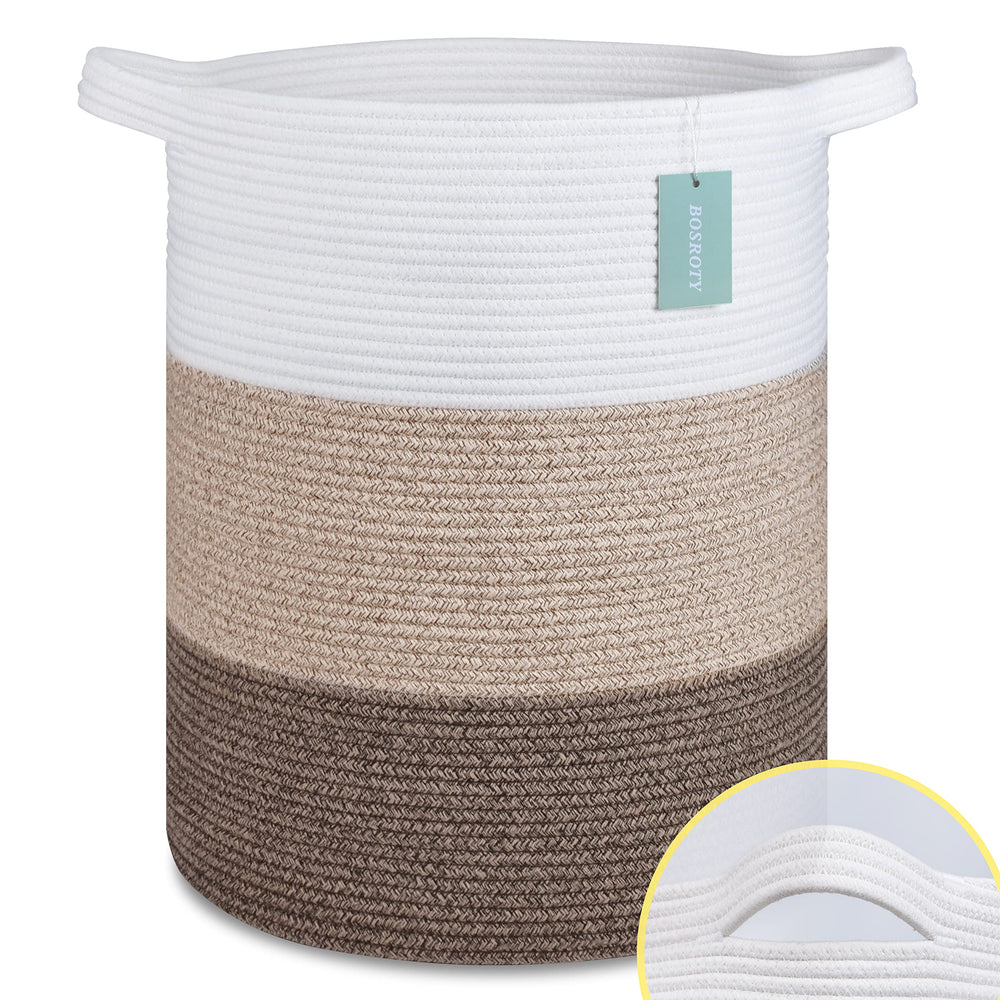 BOSROTY large blanket basket 72L, a stylish storage solution for blankets and toys.