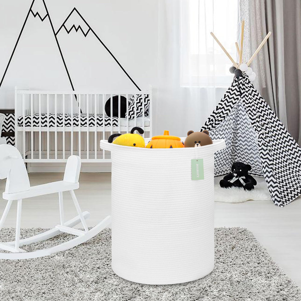 BOSROTY large laundry hamper for blankets and pillows, a cozy living room solution