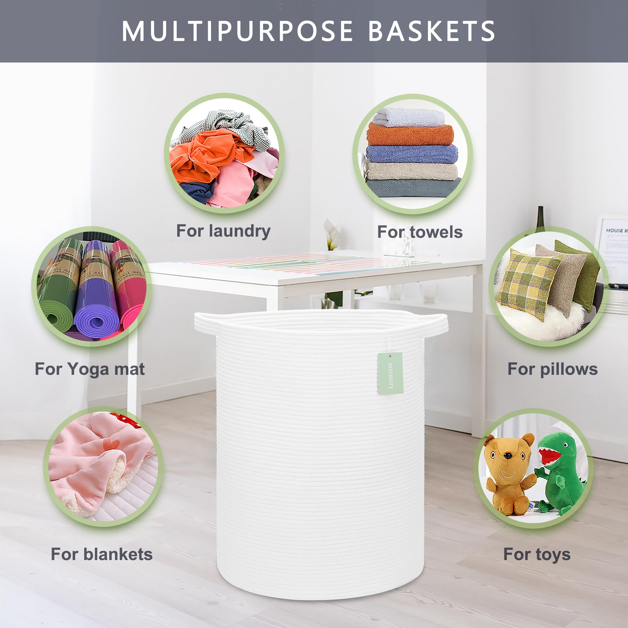 BOSROTY large laundry hamper used for toy storage keeping playrooms tidy