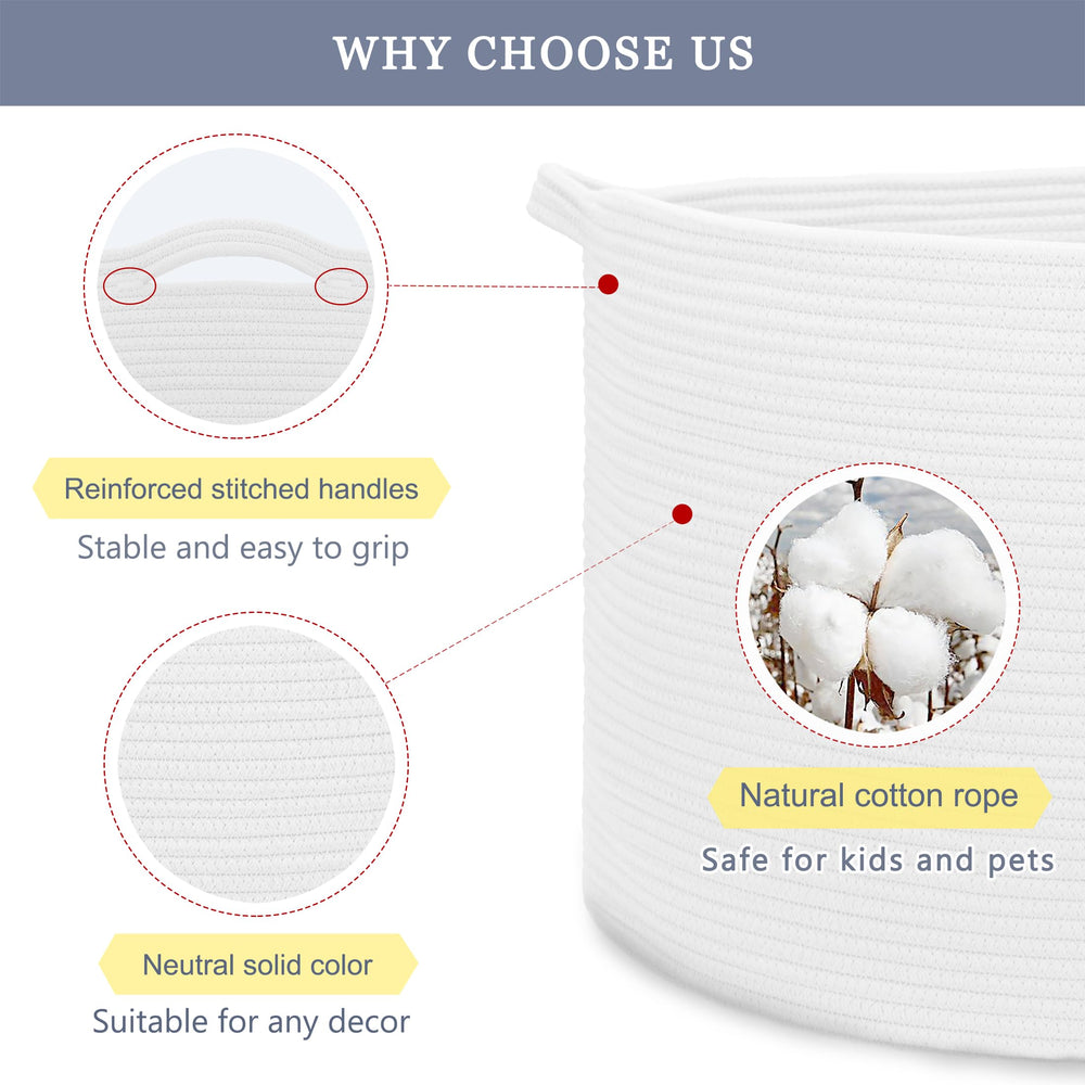 Bosroty durable storage bin with reinforced handles for easy carrying.