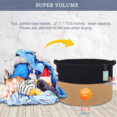 BOSROTY laundry hamper with reinforced handles for easy heavy-load transport.