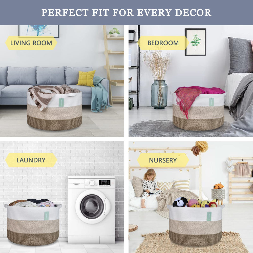 BOSROTY nursery basket keeps baby essentials organized and within reach.