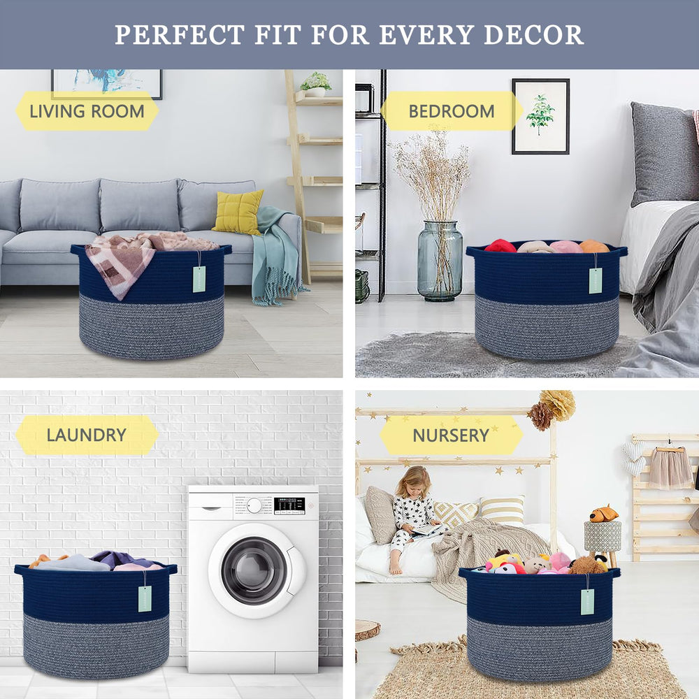 Bosroty nursery storage basket in a baby room for safe, approachable organization.