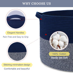Bosroty basket with sturdy double stitched handles designed for heavy loads.