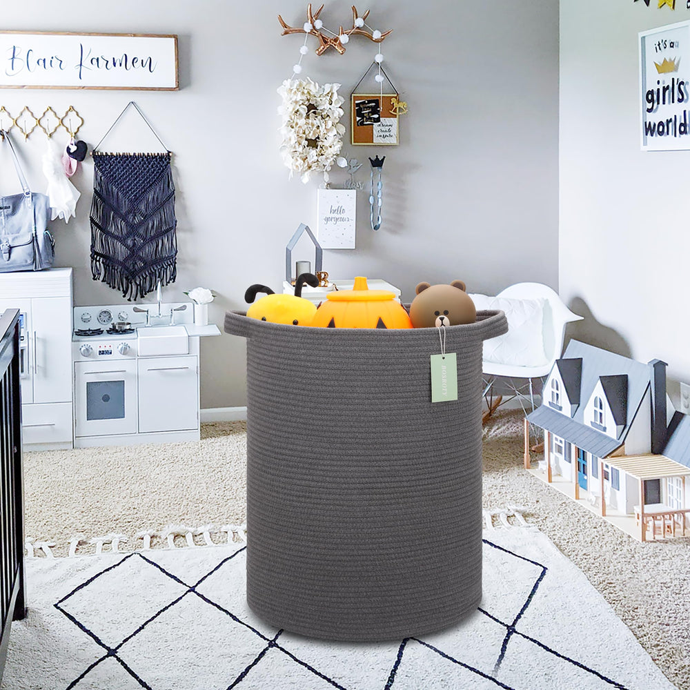 BOSROTY foldable laundry hamper for compact storage when not in use.