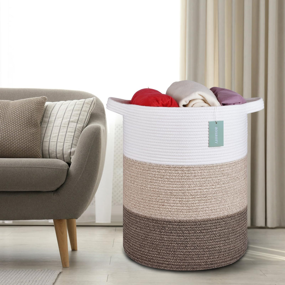BOSROTY toy storage basket helps keep playrooms tidy.