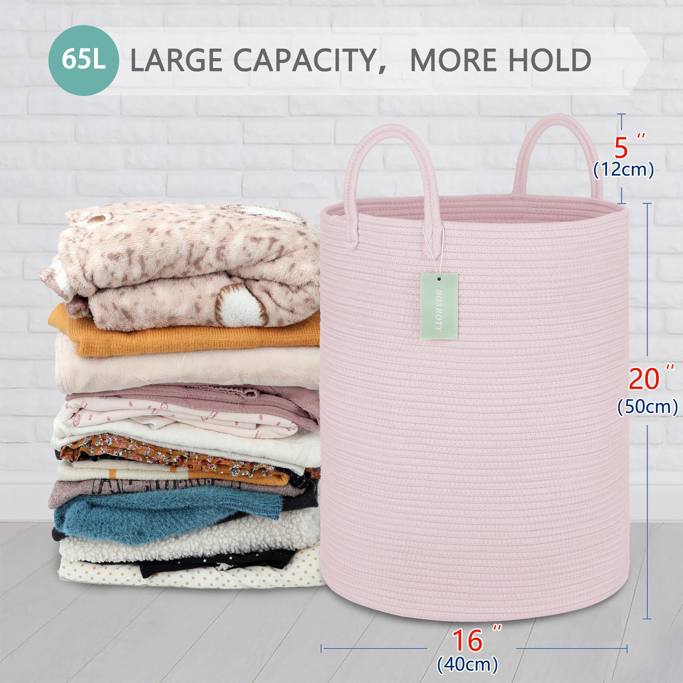 Bosroty woven storage basket tall keeps living room clutter organized.