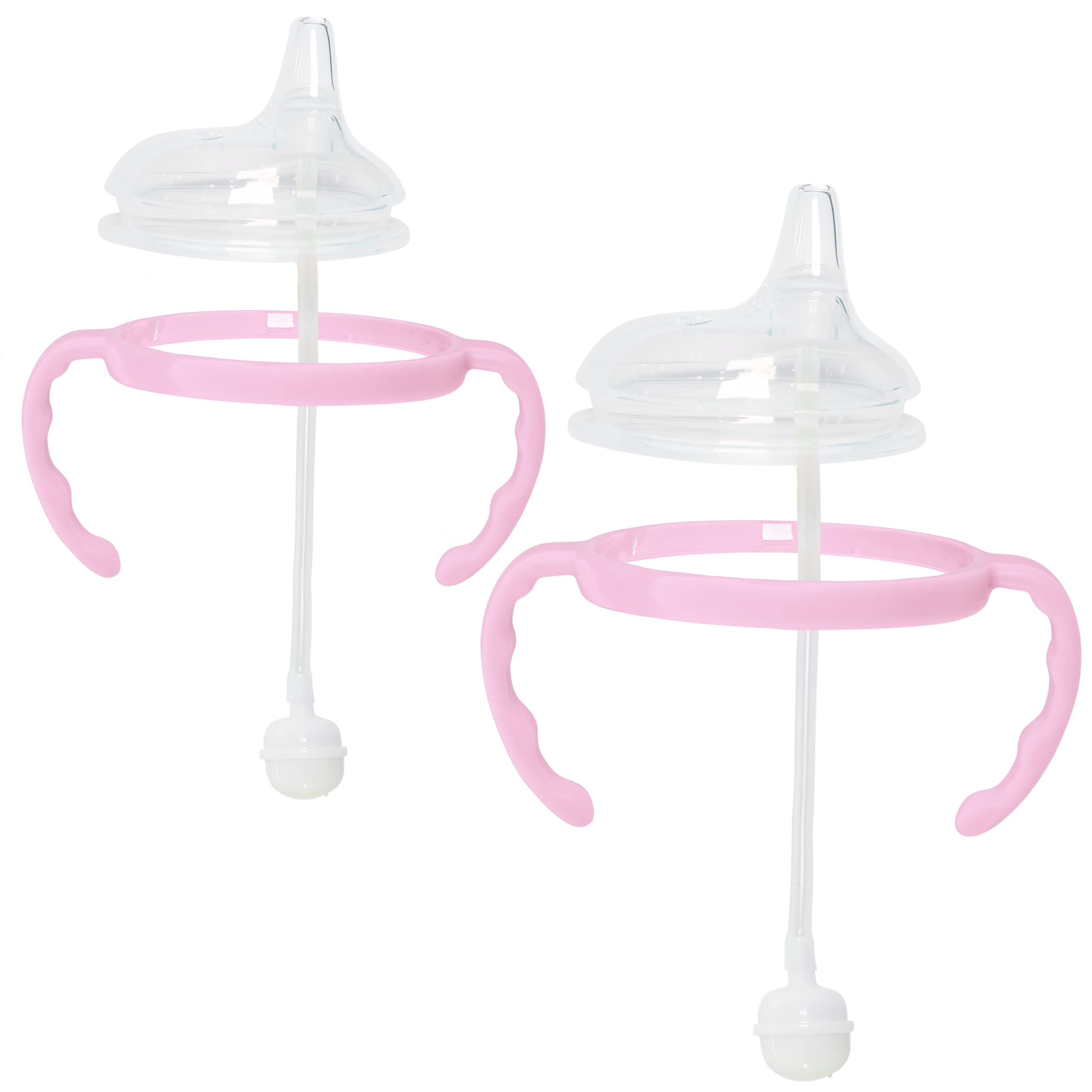 Botabee pink soft spout transition kit close-up for gentle sipping.