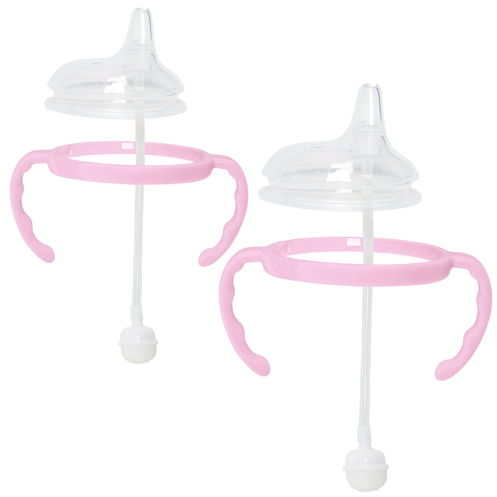 Botabee pink soft spout transition kit close-up for gentle sipping.