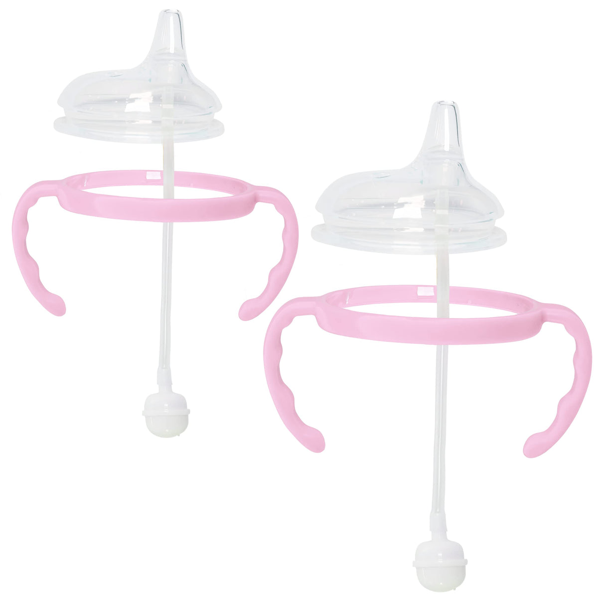 Botabee pink soft spout transition kit close-up for gentle sipping.