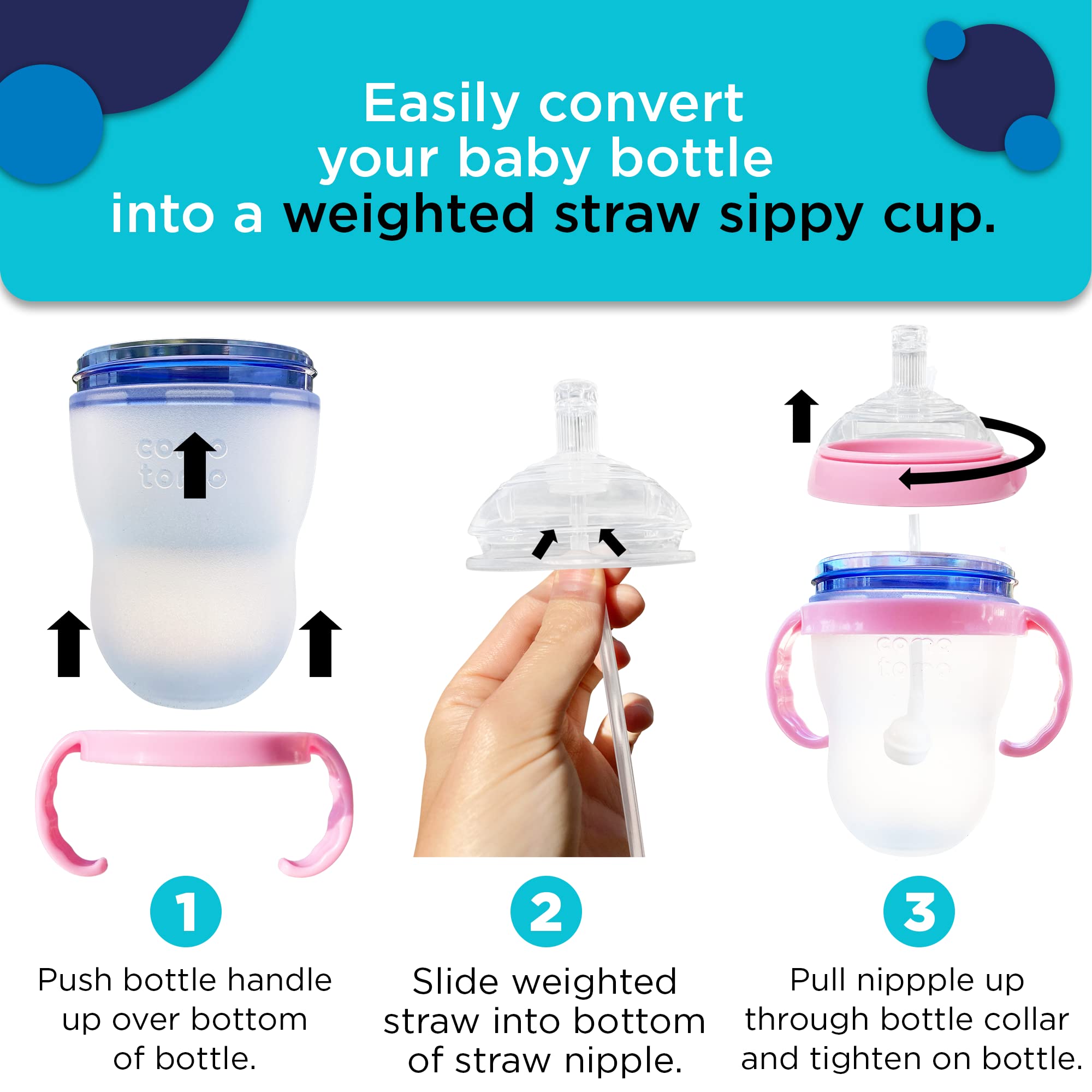 Botabee bite-resistant straw nipple offers controlled flow for safe sipping