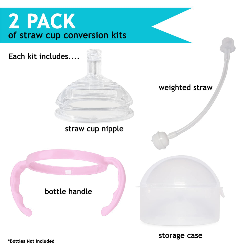 Botabee straw transition kit for 8 oz bottle with secure fit