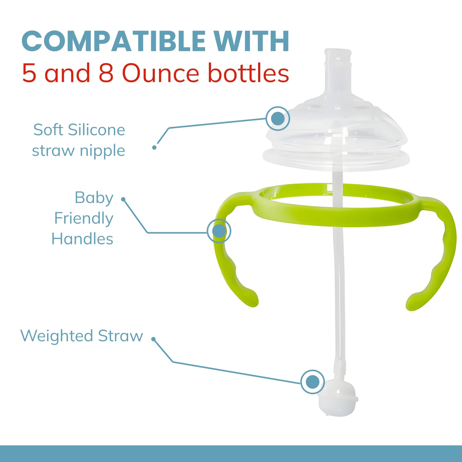 Botabee weighted straw angled sipping supports sipping from any angle.