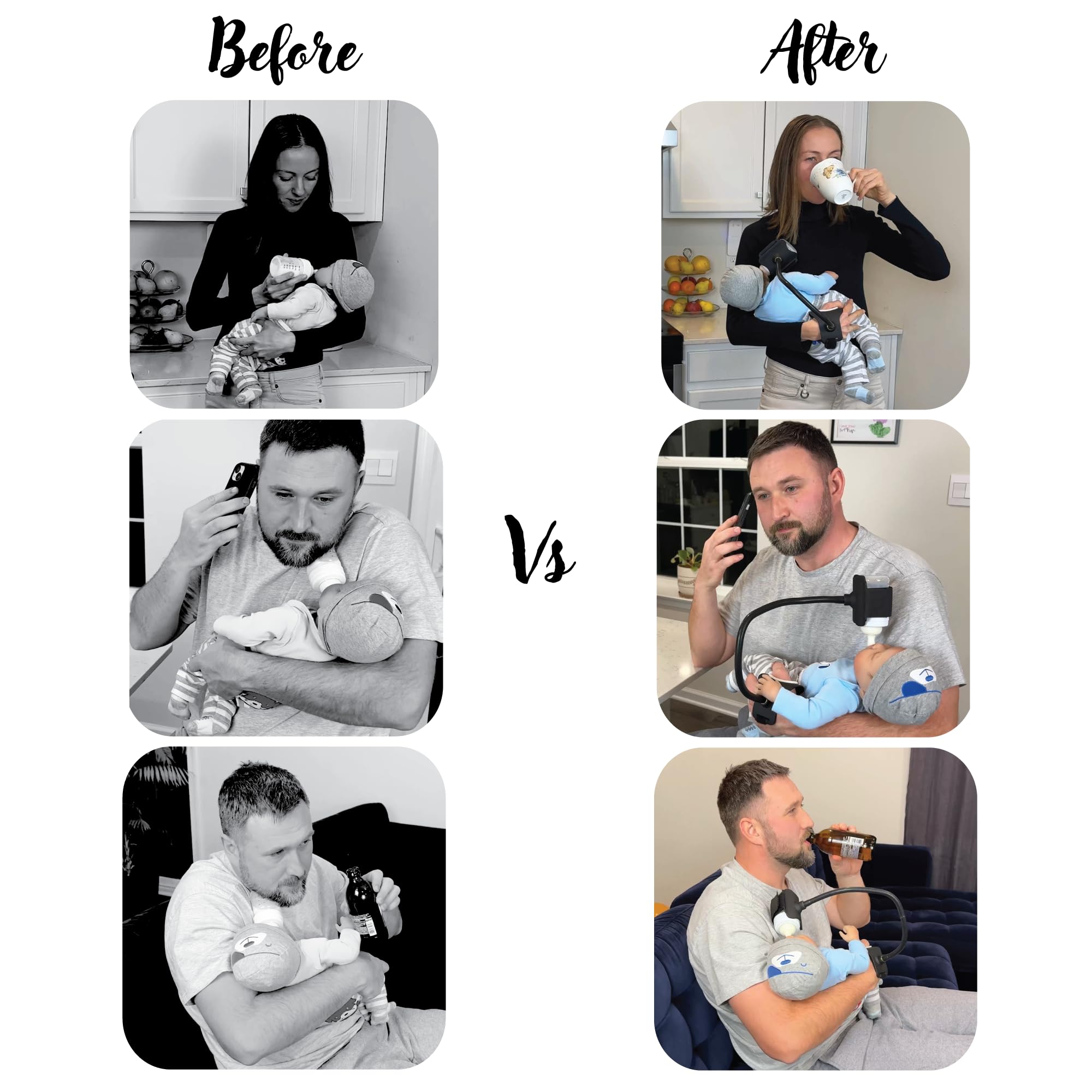 BOTTLESBUDDY secure bottle holder keeps bottles steady during feeding.